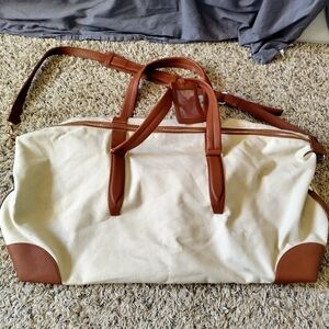 NWOT Henny + Lev Zoe canvas leather weekend travel bag